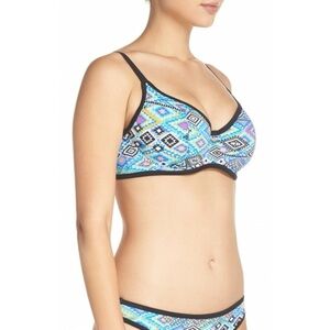 Freya Multicolor Geometric Print Swim Top 38D